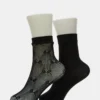 2 Pack Bow Fishnet Anklet Socks Black
