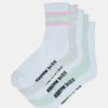 5 Pack Striped Socks White Multi 5 Pack Striped Socks White Multi