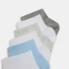 6 Pack Peyton Ribbed Quarter Socks White Multi 6 Pack Peyton Ribbed Quarter Socks White Multi