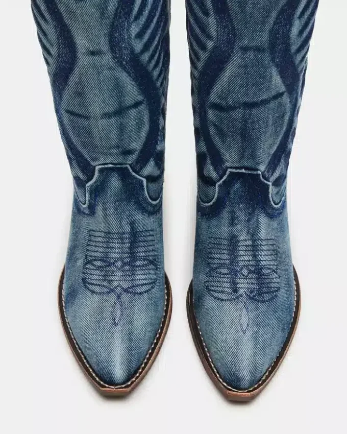 Albany Denim Fabric Wide Calf Albany Denim Fabric Wide Calf