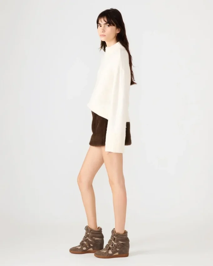 Aviva Faux Fur Skirt Dark Espresso