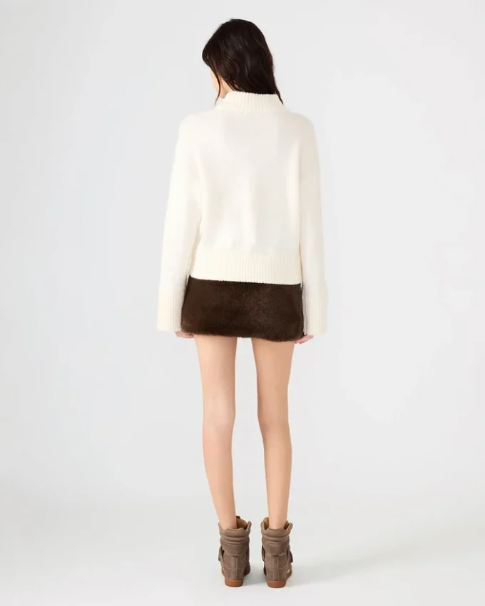 Aviva Faux Fur Skirt Dark Espresso