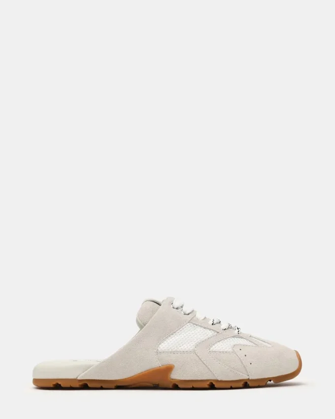 Aziel Mule White Suede