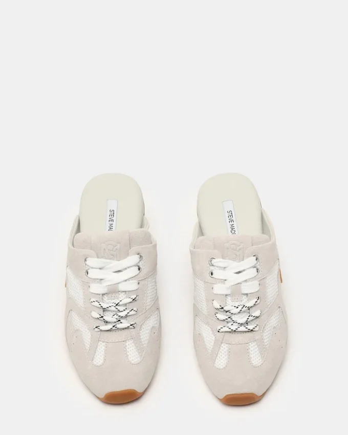 Aziel Mule White Suede