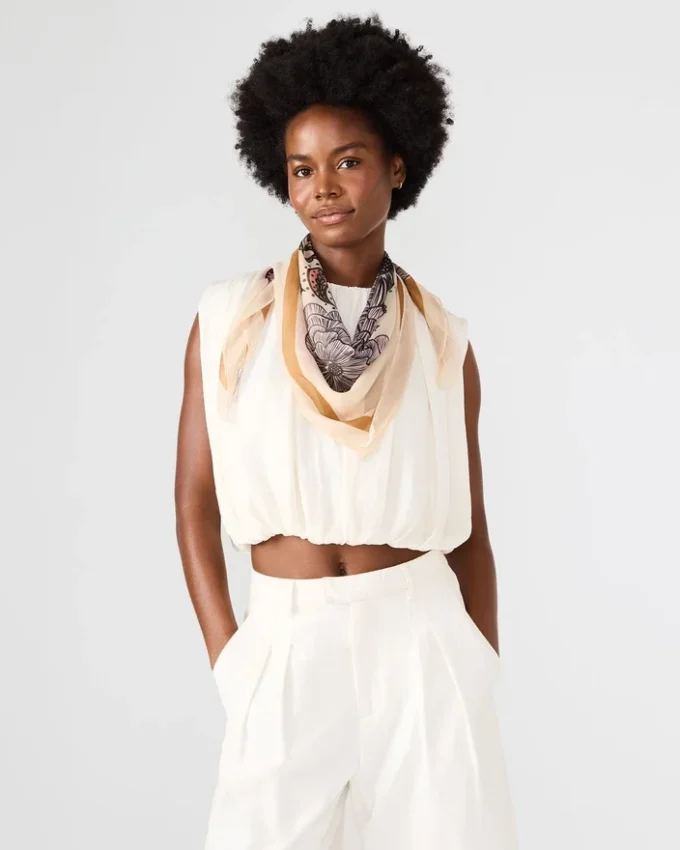 Boho Floral Square Scarf Ivory Boho Floral Square Scarf Ivory