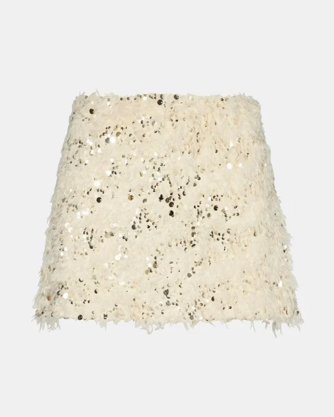 Cindi Feather Skirt Ivory Cindi Feather Skirt Ivory