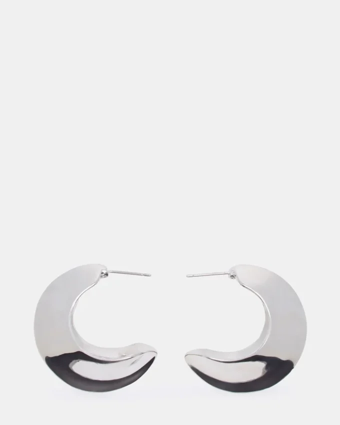 Crescent Earrings Silver