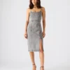 Embellished Giselle Denim Dress Fog Embellished Giselle Denim Dress Fog
