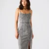 Embellished Giselle Denim Dress Fog Embellished Giselle Denim Dress Fog