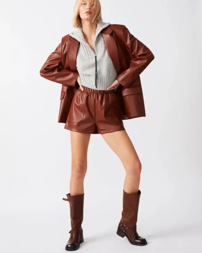 Faux the Record Short Cognac Faux the Record Short Cognac