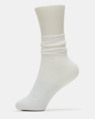 Fishnet Slouchy Crew Socks White