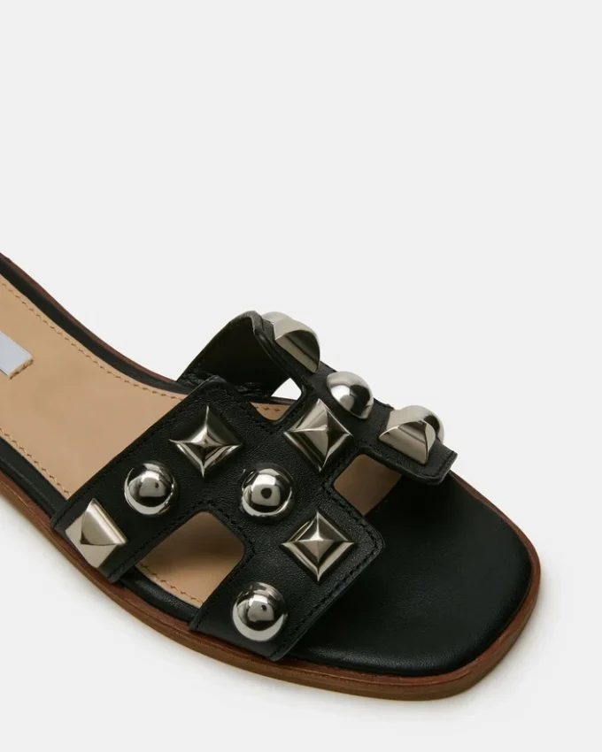 Hadyn Studs Black Leather