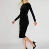 Hailee Studded Velvet Dress Black Hailee Studded Velvet Dress Black