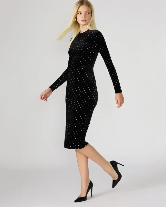 Hailee Studded Velvet Dress Black Hailee Studded Velvet Dress Black
