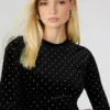 Hailee Studded Velvet Dress Black Hailee Studded Velvet Dress Black
