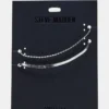 Herringbone Chain Anklet Set Silver Herringbone Chain Anklet Set Silver