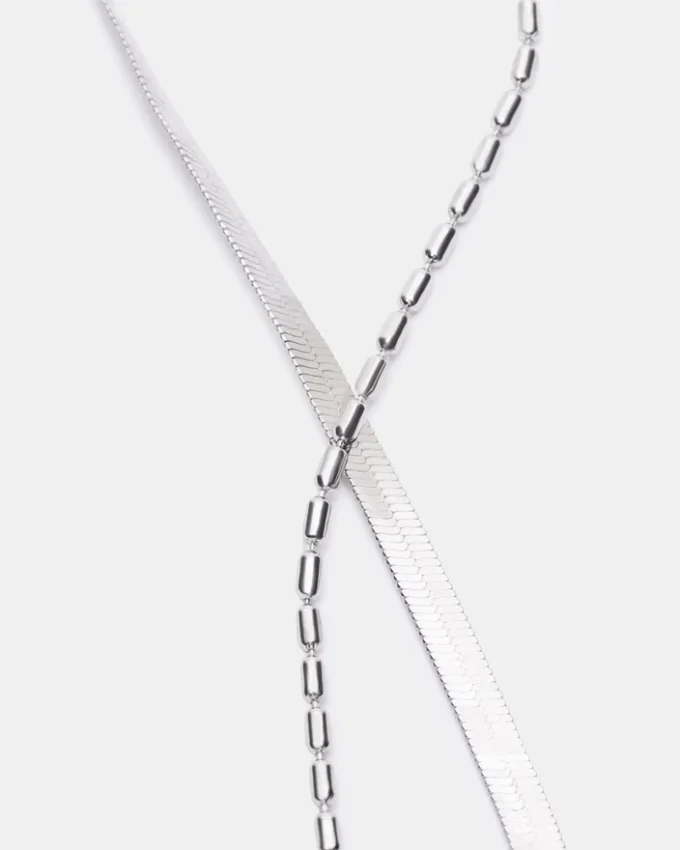 Herringbone Chain Anklet Set Silver Herringbone Chain Anklet Set Silver