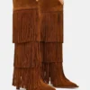 Kinzee Fringe Chestnut Suede