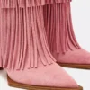 Kinzee Fringe Pink Suede
