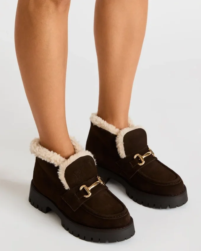 Leon Faux Fur Chocolate Brown Suede Leon Faux Fur Chocolate Brown Suede