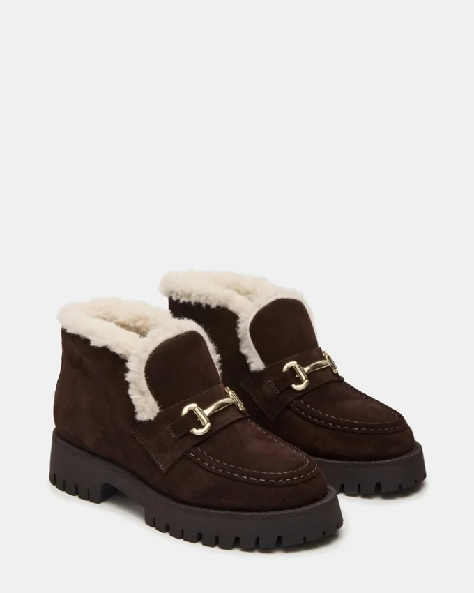 Leon Faux Fur Chocolate Brown Suede Leon Faux Fur Chocolate Brown Suede