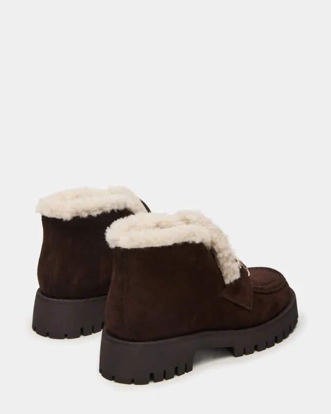 Leon Faux Fur Chocolate Brown Suede Leon Faux Fur Chocolate Brown Suede