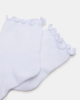 Lettuce Edge Anklet Socks White