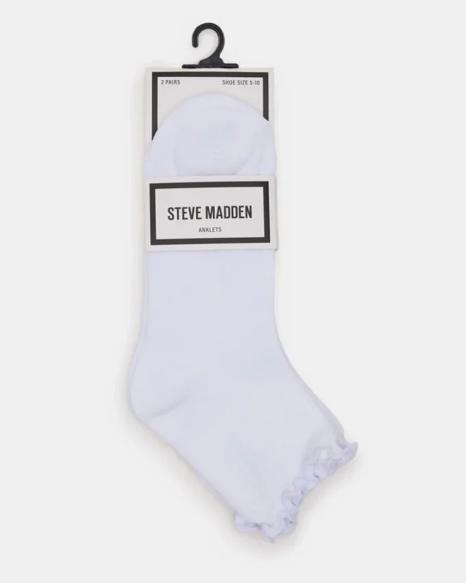 Lettuce Edge Anklet Socks White