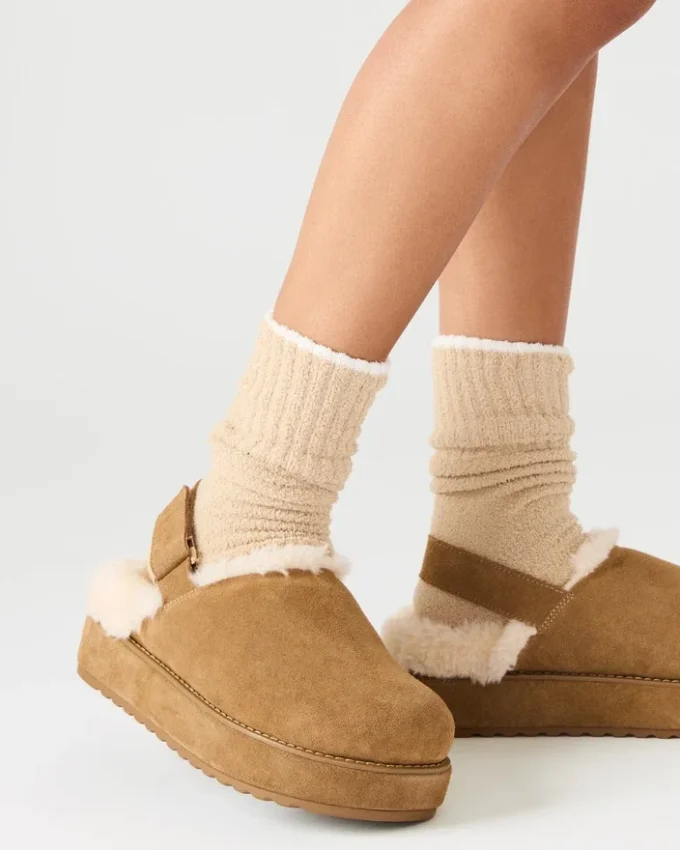 Mellow Faux Fur Cognac Suede Mellow Faux Fur Cognac Suede