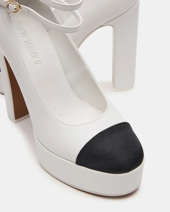 Peyton White Leather