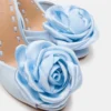 Priya Flower Blue Satin