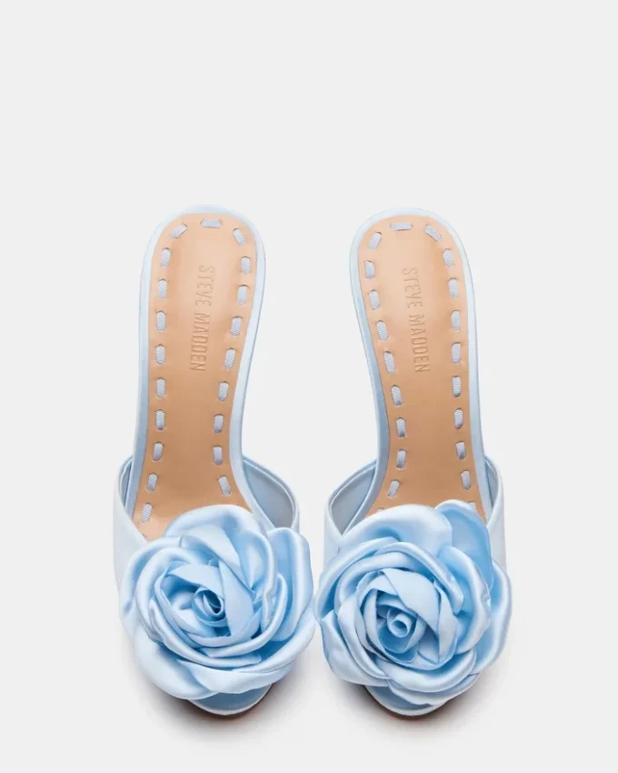 Priya Flower Blue Satin