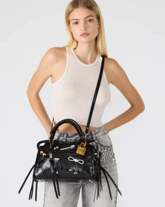 Riggs Bag Embellished Black Distressed