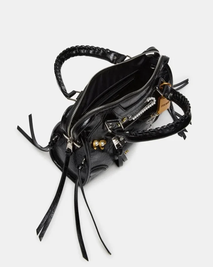 Riggs Bag Embellished Black Distressed Riggs Bag Embellished Black Distressed