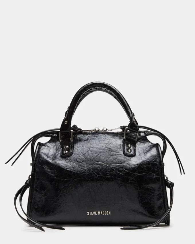 Riggs Bag Embellished Black Distressed Riggs Bag Embellished Black Distressed