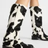 Riggs Black Cow Print