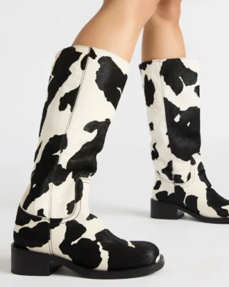 Riggs Black Cow Print