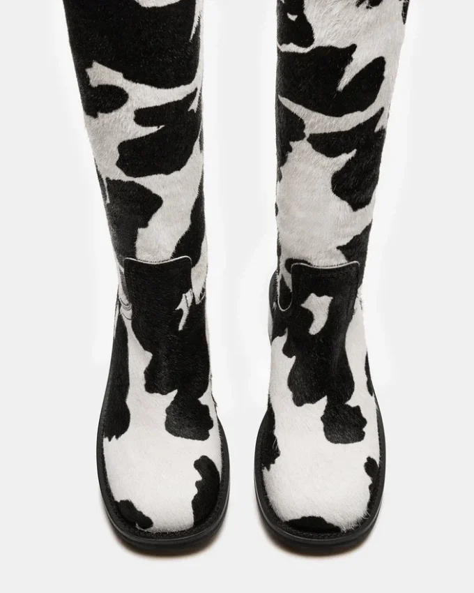 Riggs Black Cow Print