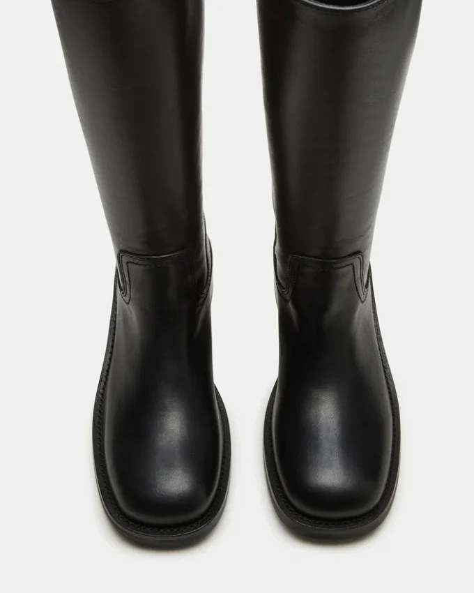 Riggs Black Leather Wide Calf Riggs Black Leather Wide Calf