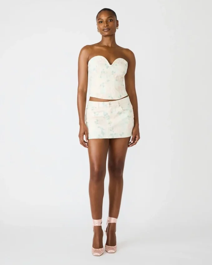 Roselia Corset Top Peach Beige Roselia Corset Top Peach Beige