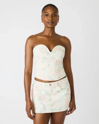 Roselia Corset Top Peach Beige Roselia Corset Top Peach Beige