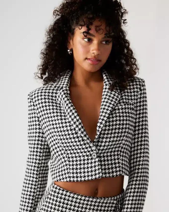 Rupi Cropped Blazer Black/White Rupi Cropped Blazer Black/White