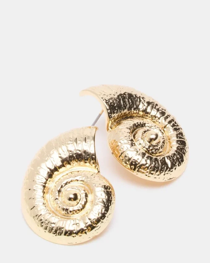 Seashell Shaped Earrings Gold Seashell Shaped Earrings Gold