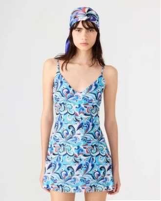 Sheila Dress Teal Paisley