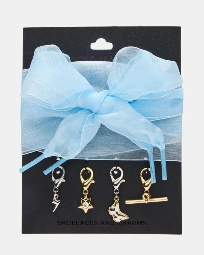 Shoe Laces and Charms Blue