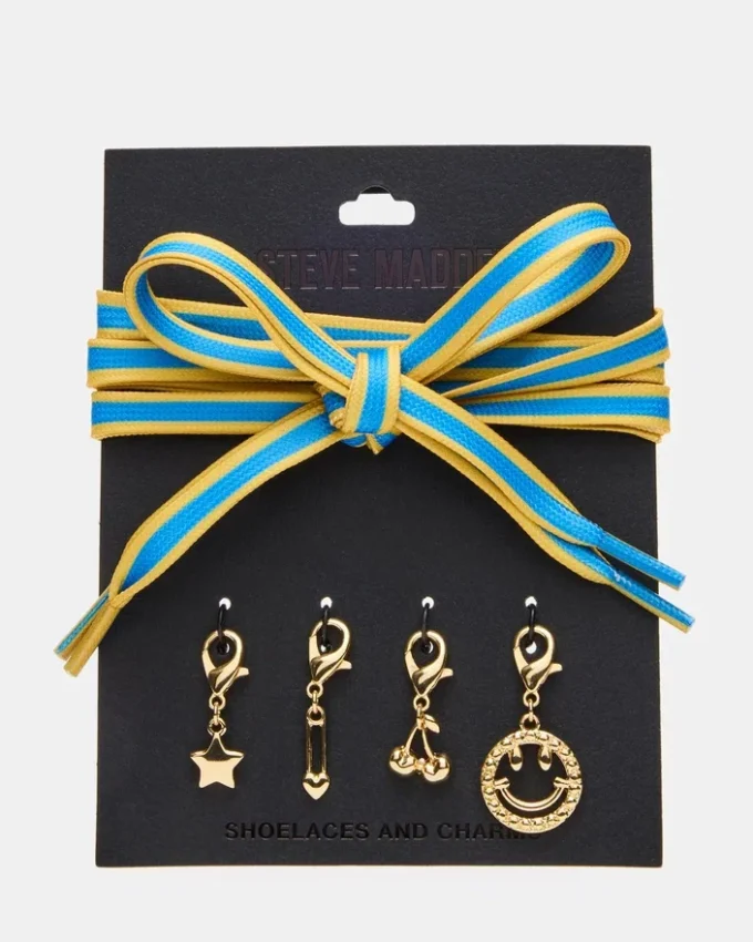 Shoe Laces and Charms Blue/Yellow Shoe Laces and Charms Blue/Yellow