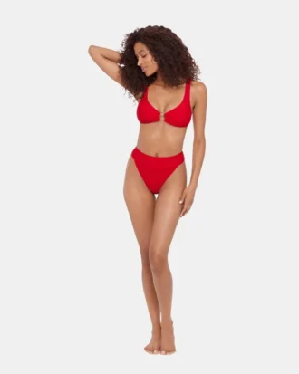 Sleek ‘N Chic High Waisted Bikini Bottom Cherry Sleek ‘N Chic High Waisted Bikini Bottom Cherry
