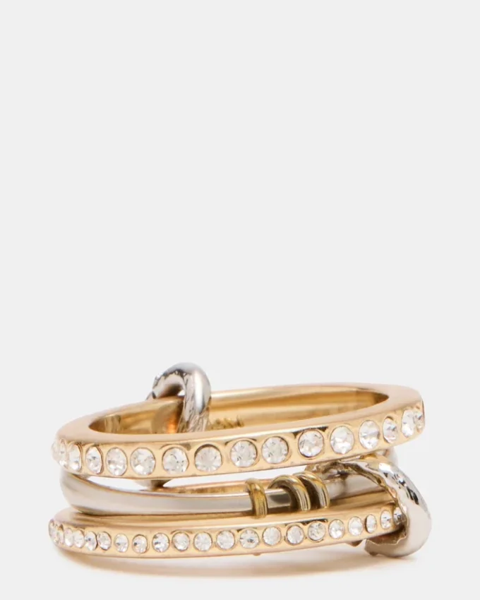 Stacked Rhinestone Ring Gold Multi Stacked Rhinestone Ring Gold Multi