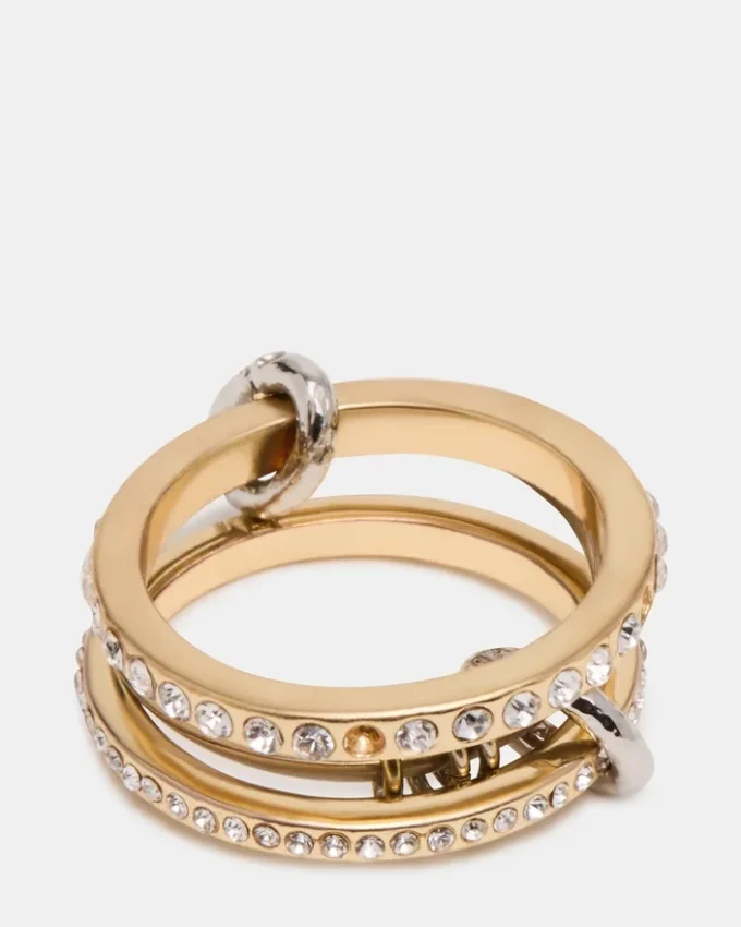 Stacked Rhinestone Ring Gold Multi Stacked Rhinestone Ring Gold Multi