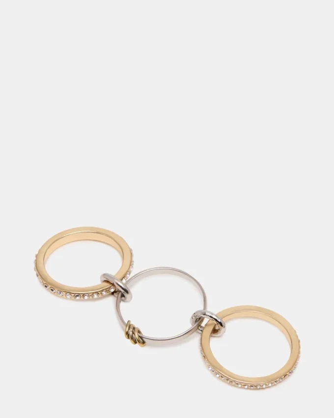 Stacked Rhinestone Ring Gold Multi Stacked Rhinestone Ring Gold Multi